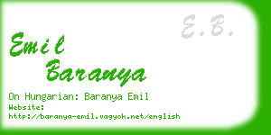 emil baranya business card